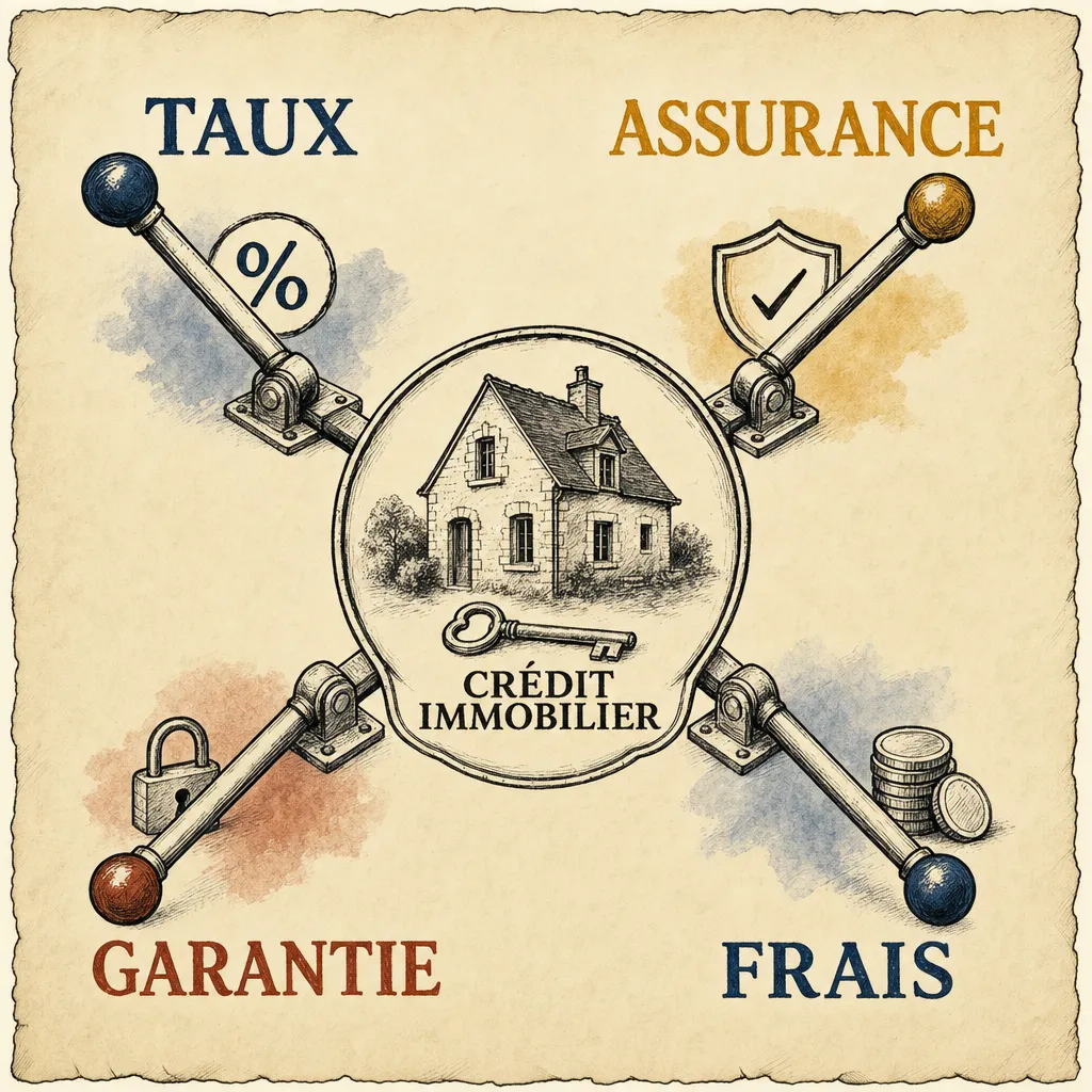 Les principaux leviers pour négocier le coût total d’un crédit immobilier : taux, assurance, garantie et frais